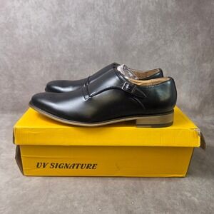 UV Signature Jaime Aldo Mens Black Single Monk Strap Brogue Dress Shoes Size 9